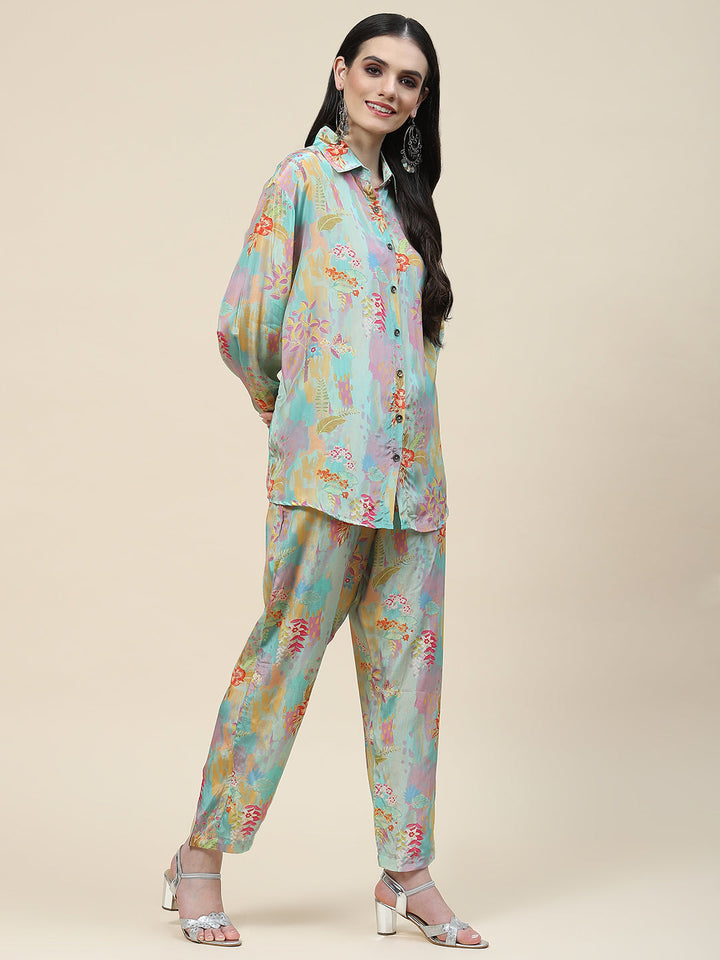 Printed Crepe Kurti With Pants