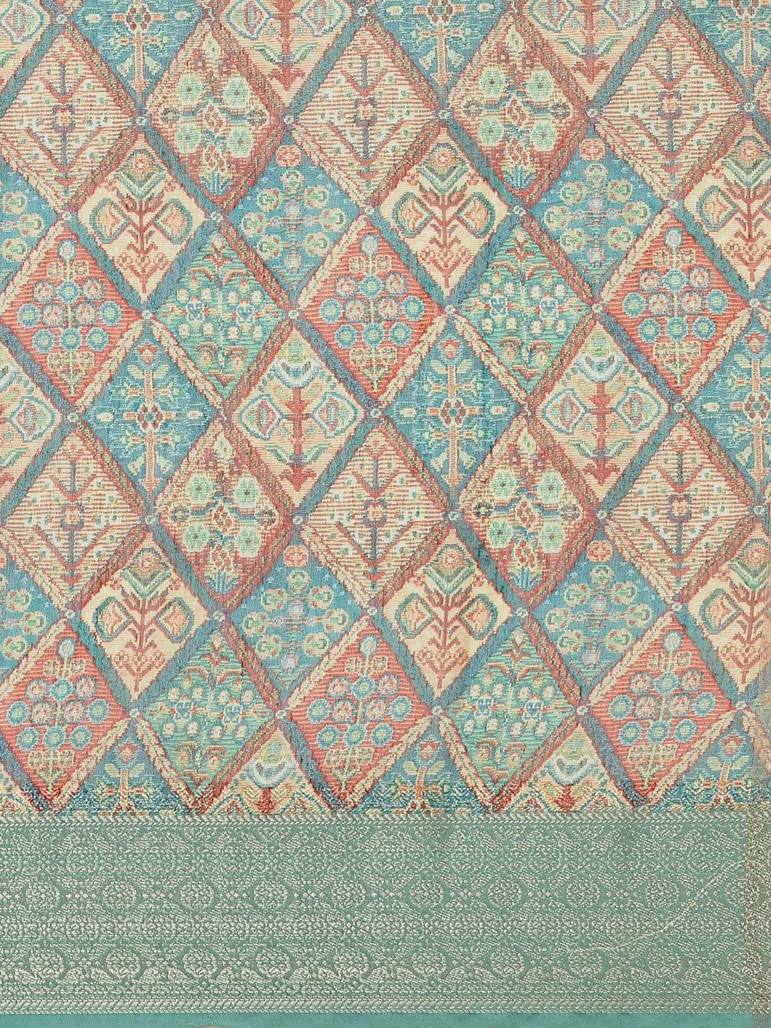Printed Cotton Chanderi Saree