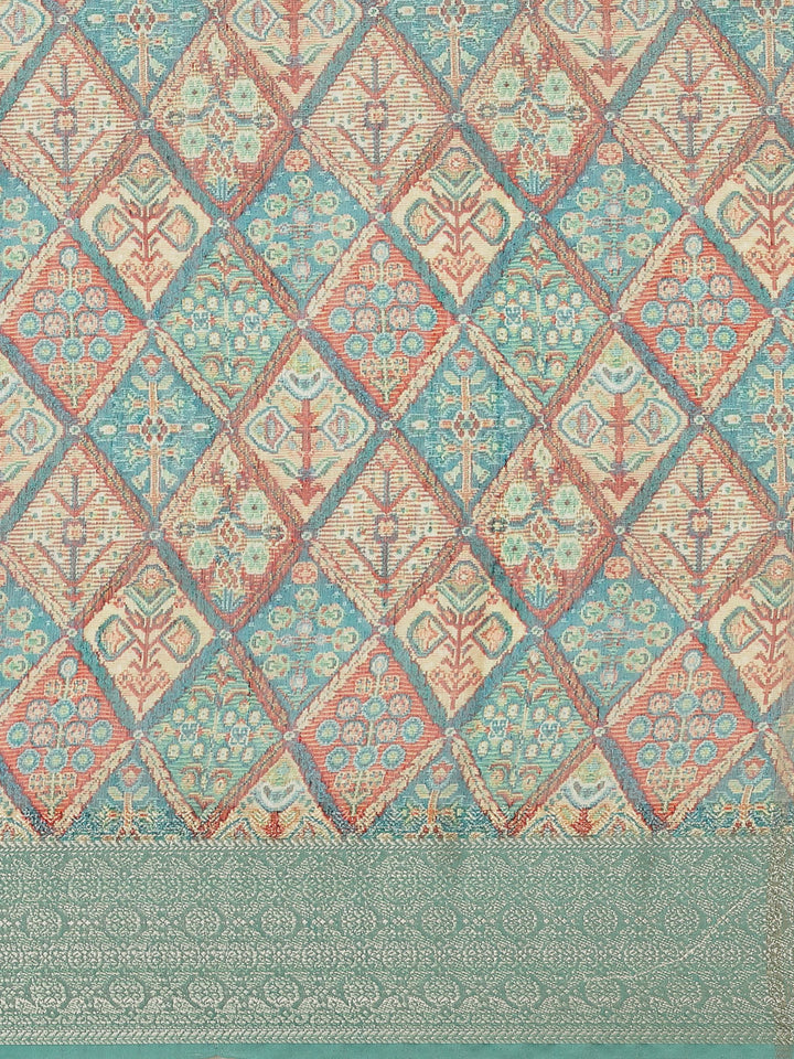 Printed Cotton Chanderi Saree