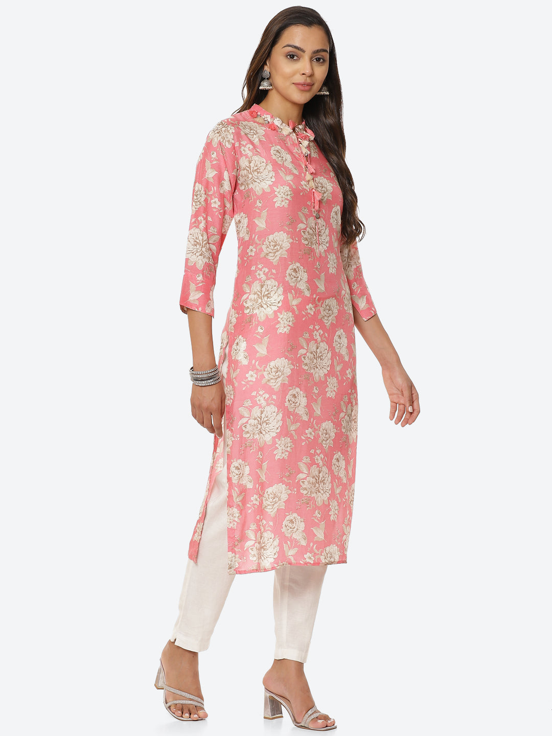 Floral Printed Muslin Kurta