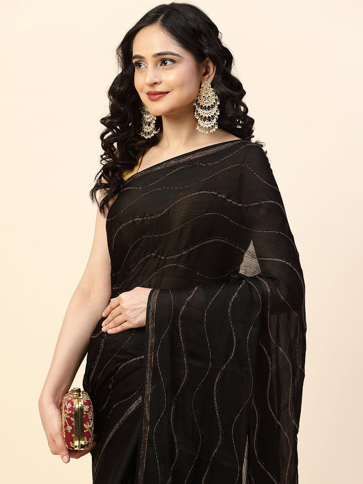 Swarovski Jaal Embroidered Chiffon Saree