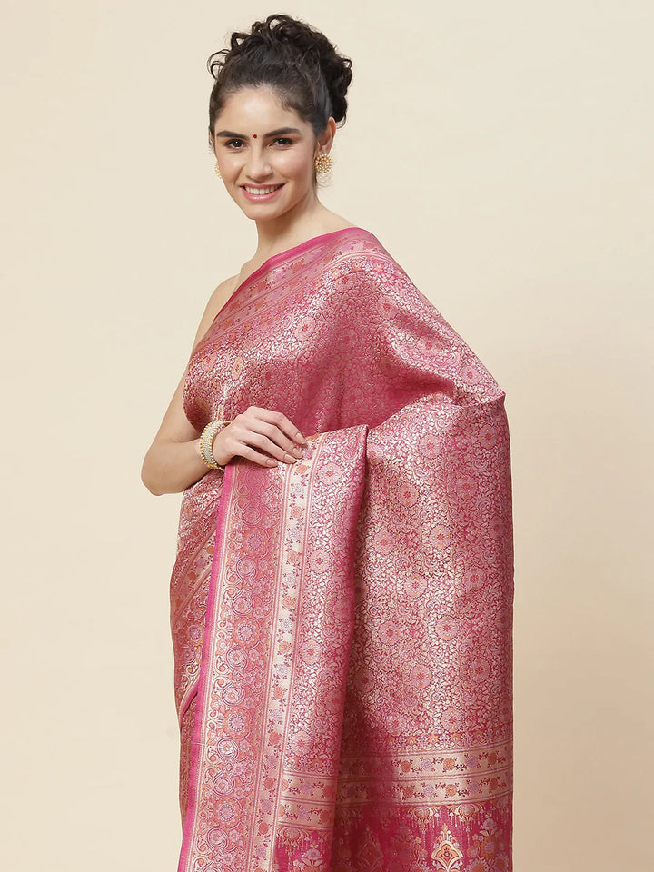 Zari Jaal Handloom Woven Saree