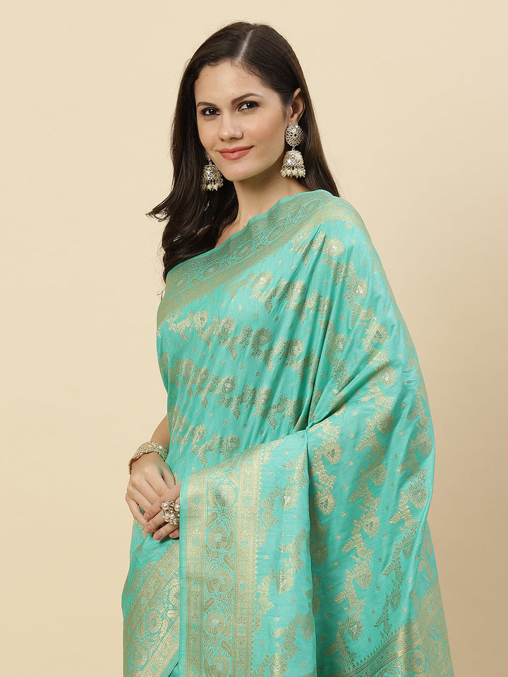 Zari Jaal Handloom Woven Saree