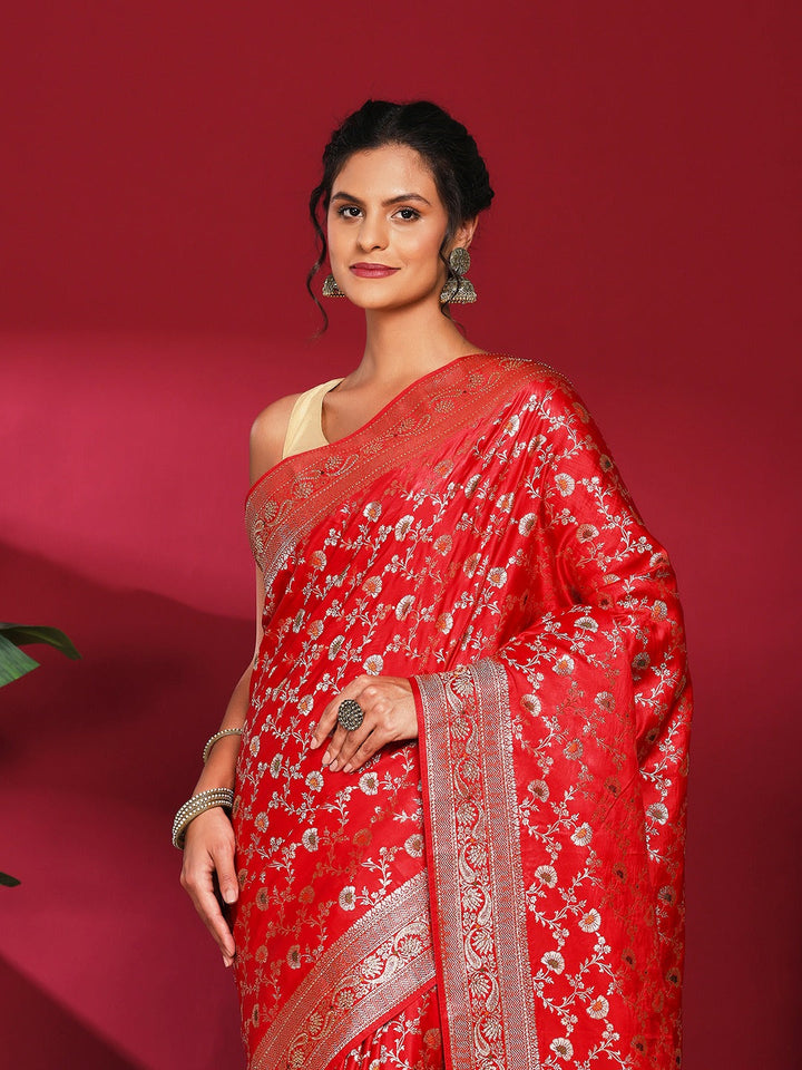 Woven Design Satin Saree
