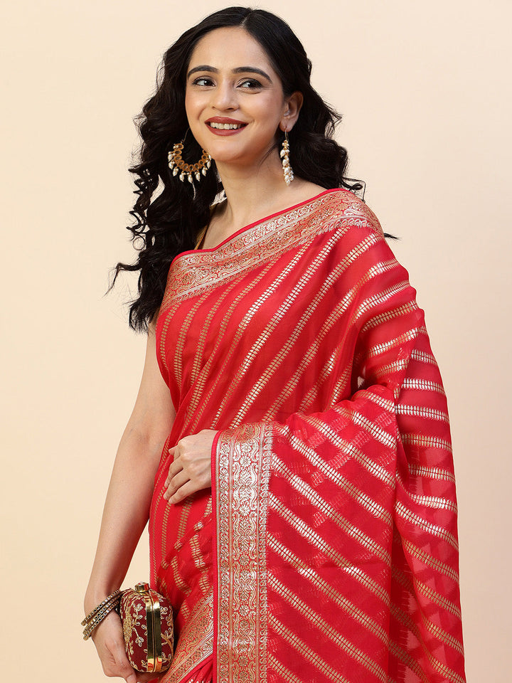 Woven Embroidered Organza Saree