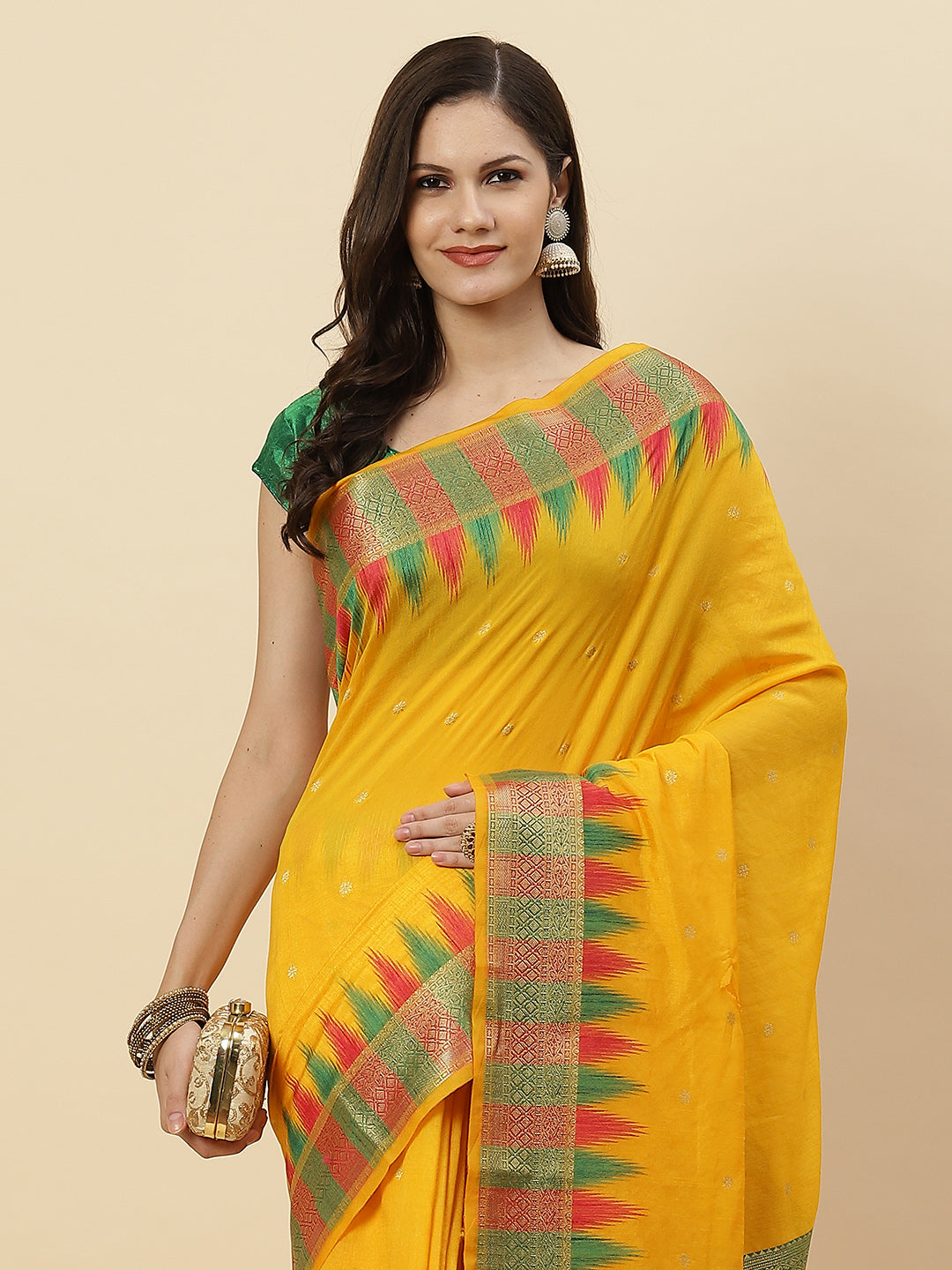 Plain Zari Border Handloom Woven Saree
