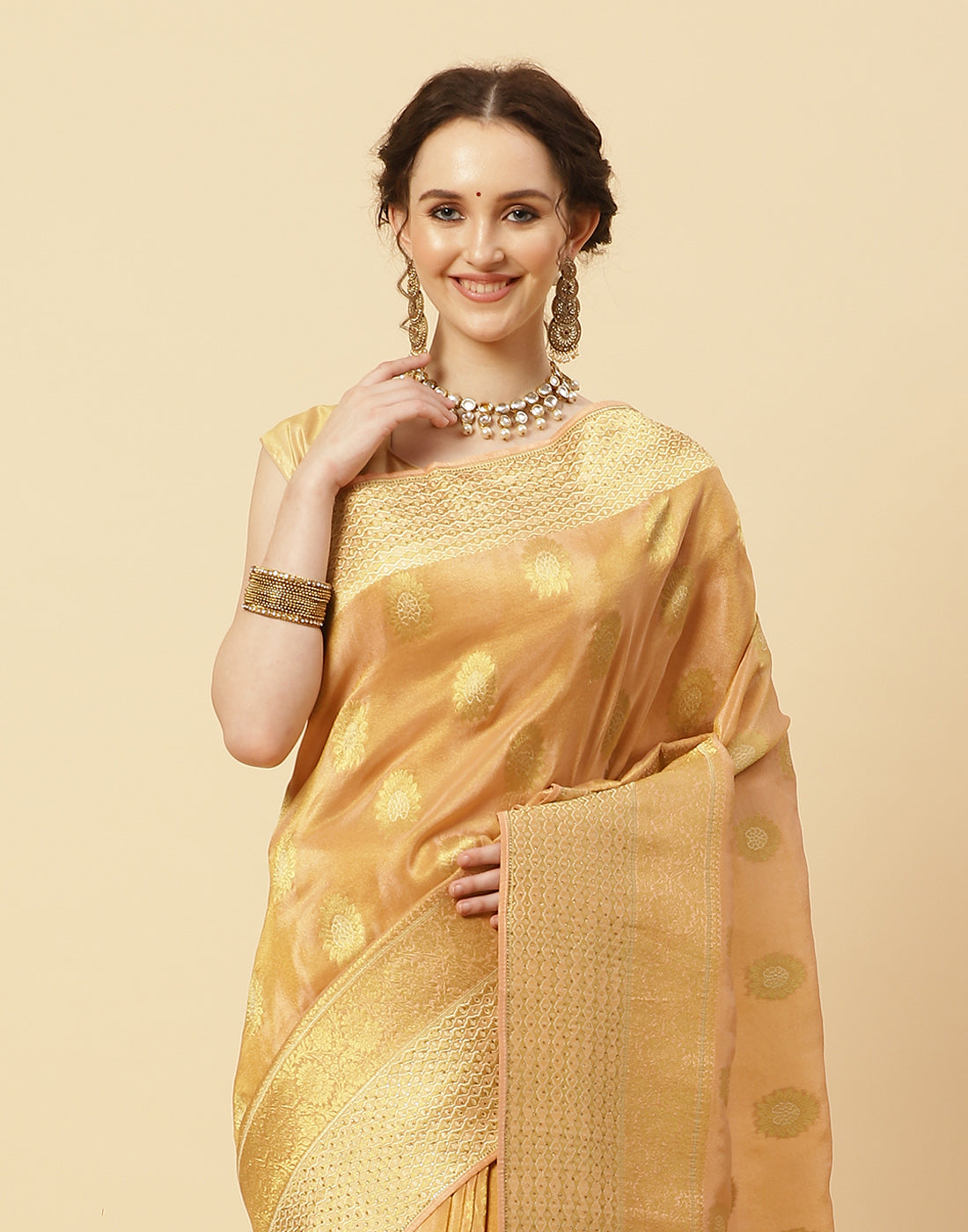 Embroidered Banarasi Kota Tissue Saree
