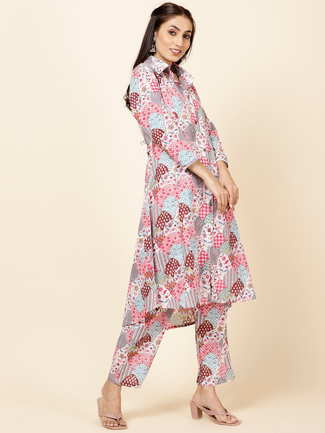 Printed Cotton Kurta With Pants