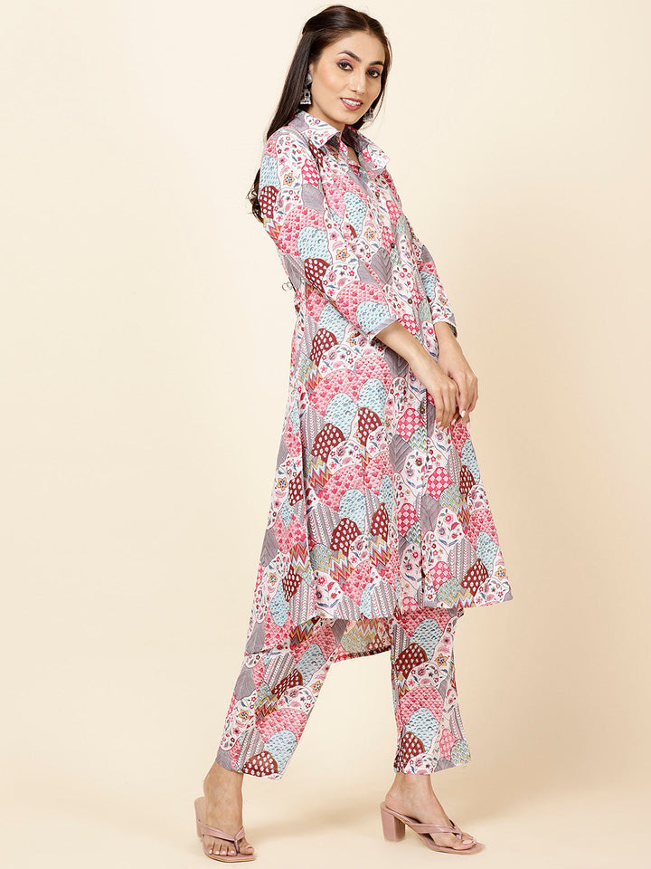 Printed Cotton Kurta With Pants