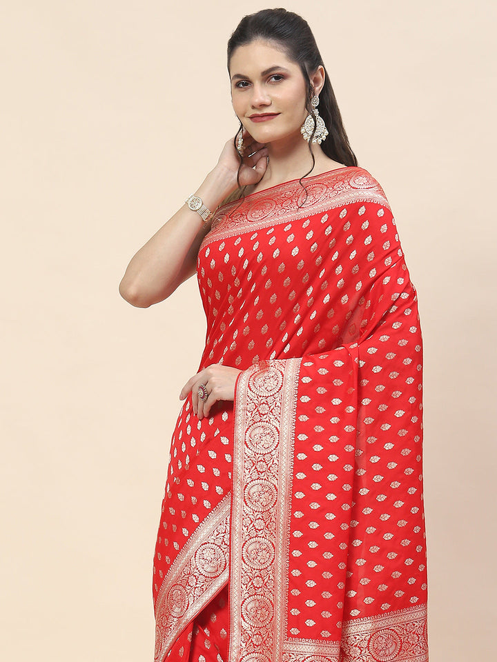 Zari Booti Woven Art Silk Banarsi Saree
