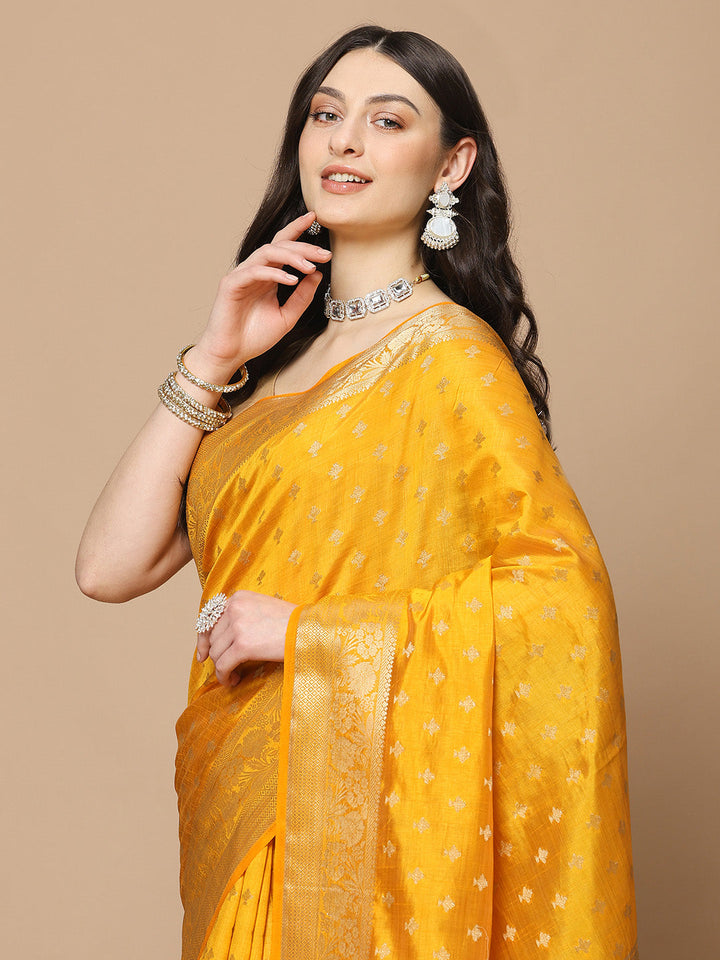 Zari Border Art Silk Woven Saree