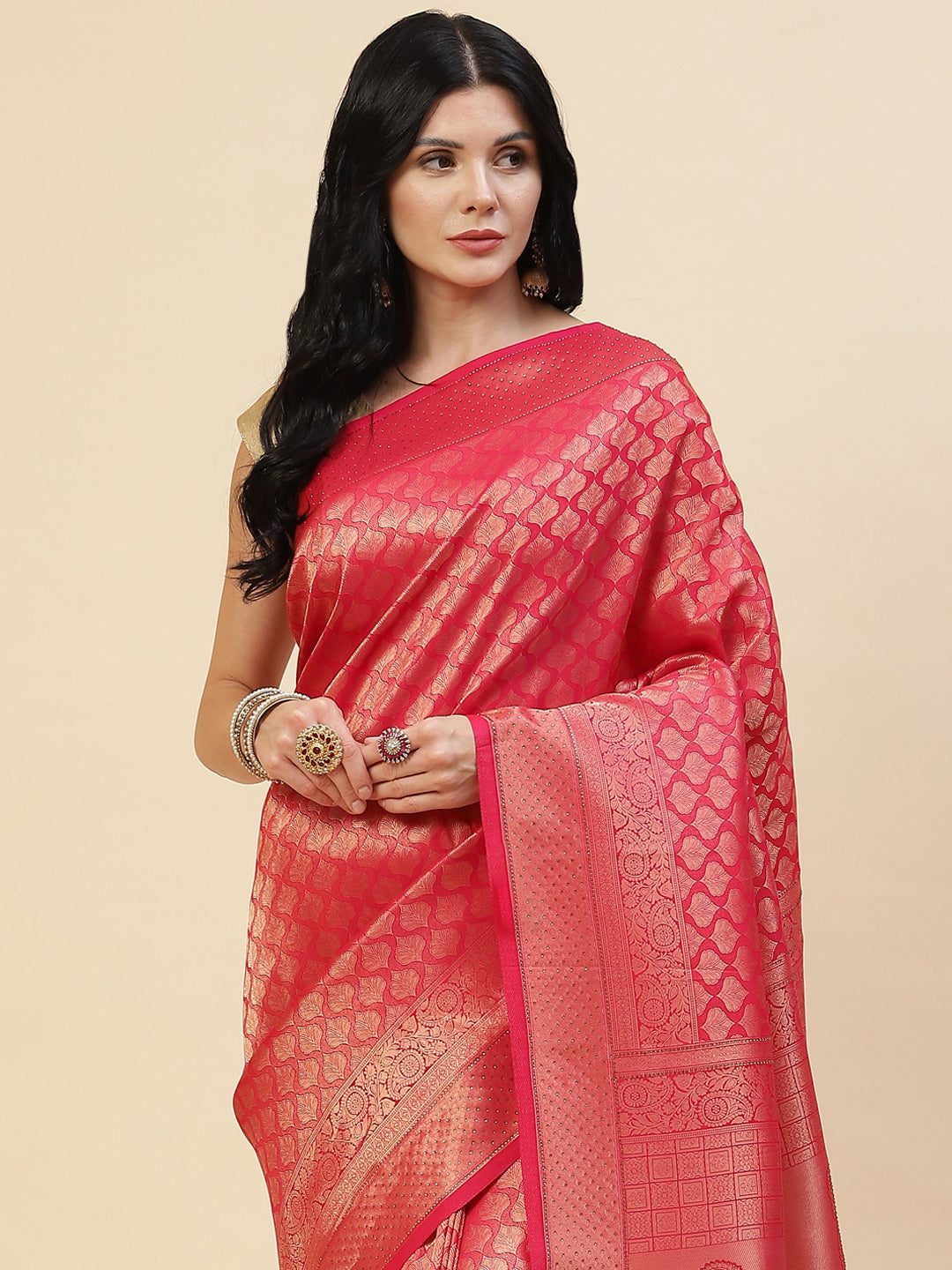 Stone Booti Handloom Woven Saree