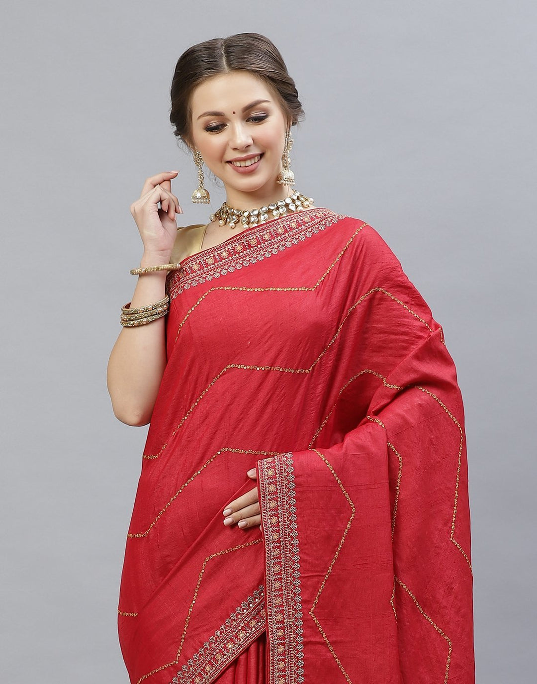 Embroidered Tussar Saree