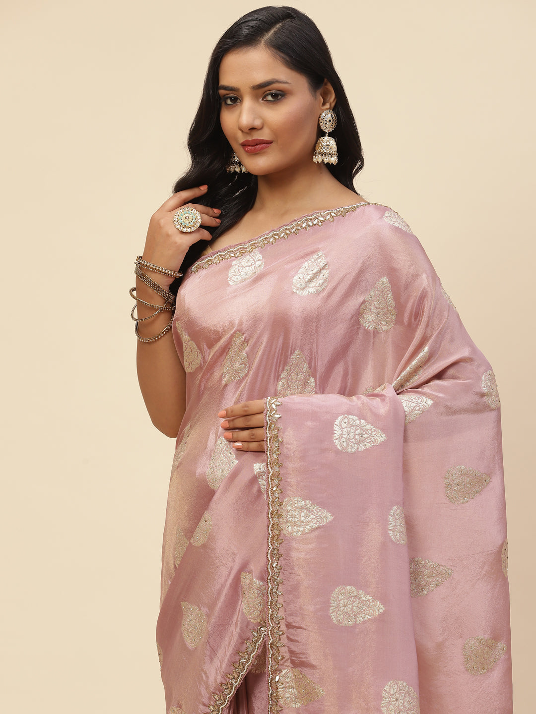 Woven Embroidered Banarasi Saree