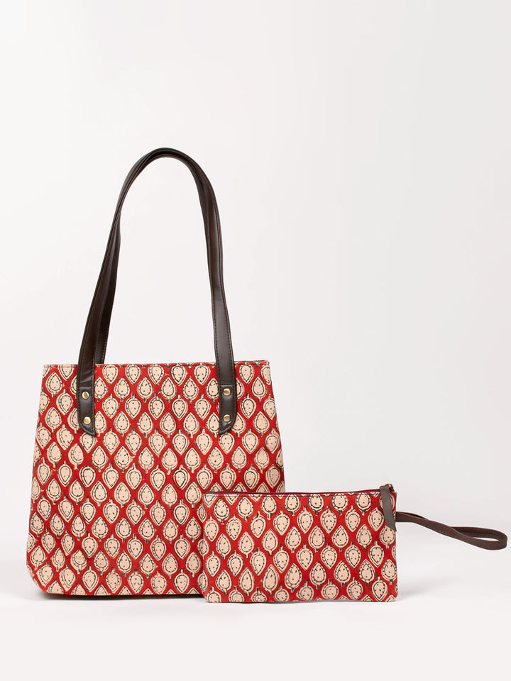 Cotton Handbag And Purse Set