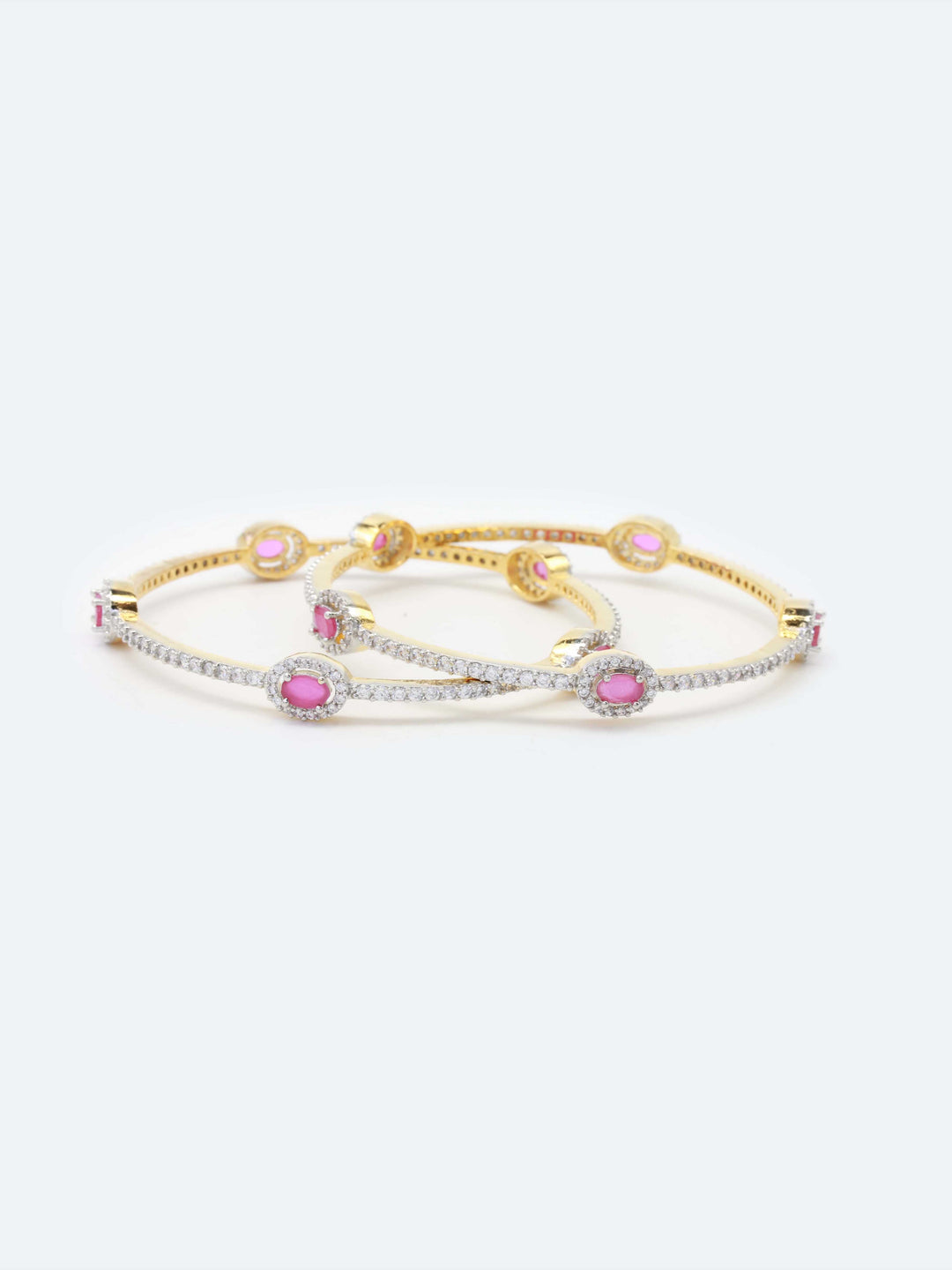 Golden And Diamond AD Bangles Set