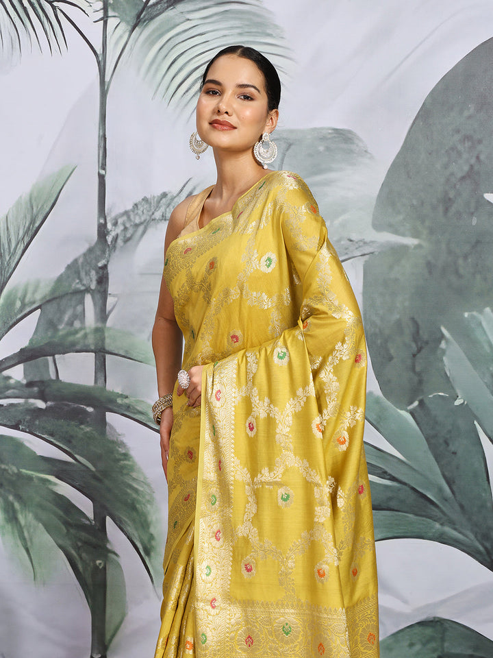 Zari Woven Cotton Blend  Saree