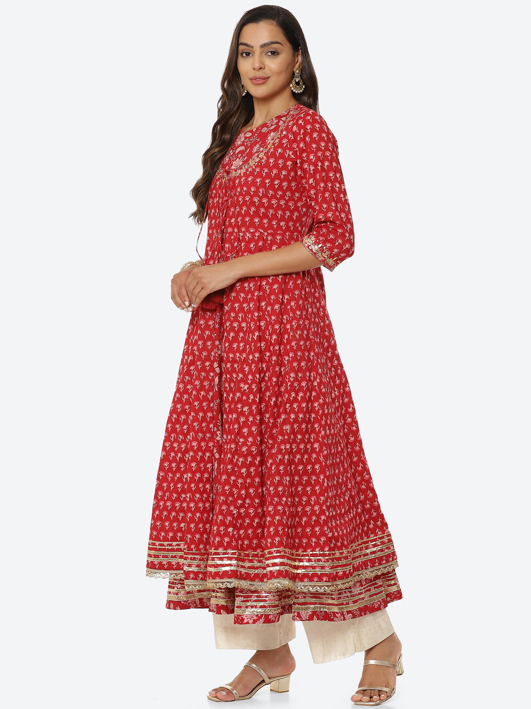 Printed Cotton Double Layered Anarkali Kurta