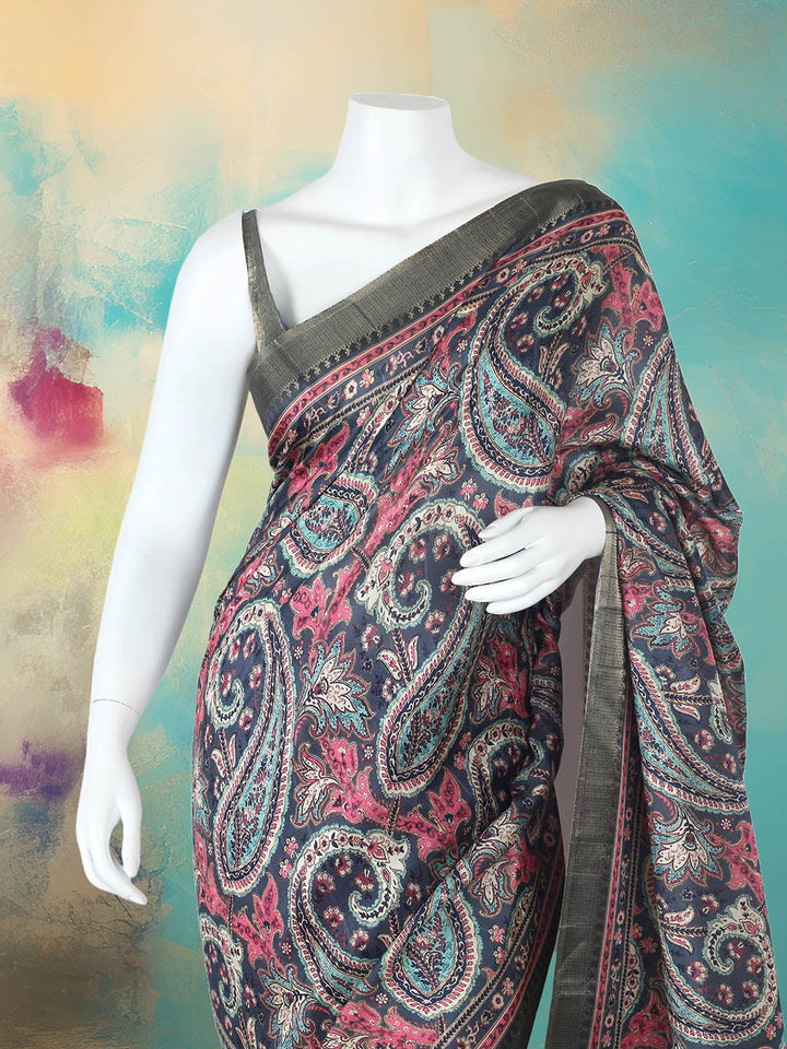 Printed Tussar Saree