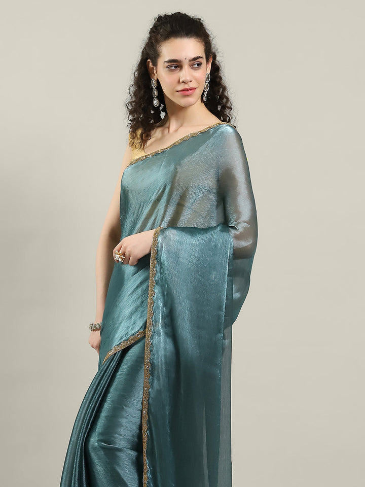 Plain Art slik Saree