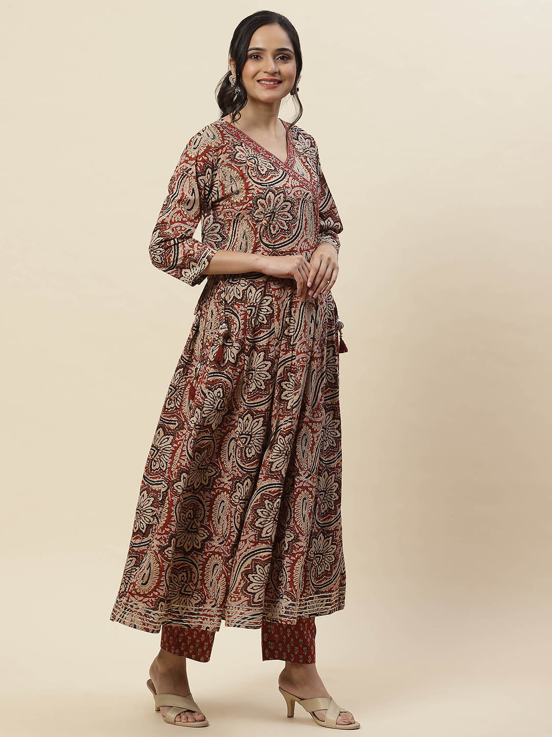 Printed Cotton Kurta With Pants