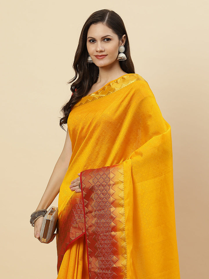 Plain Zari Border Handloom Woven Saree