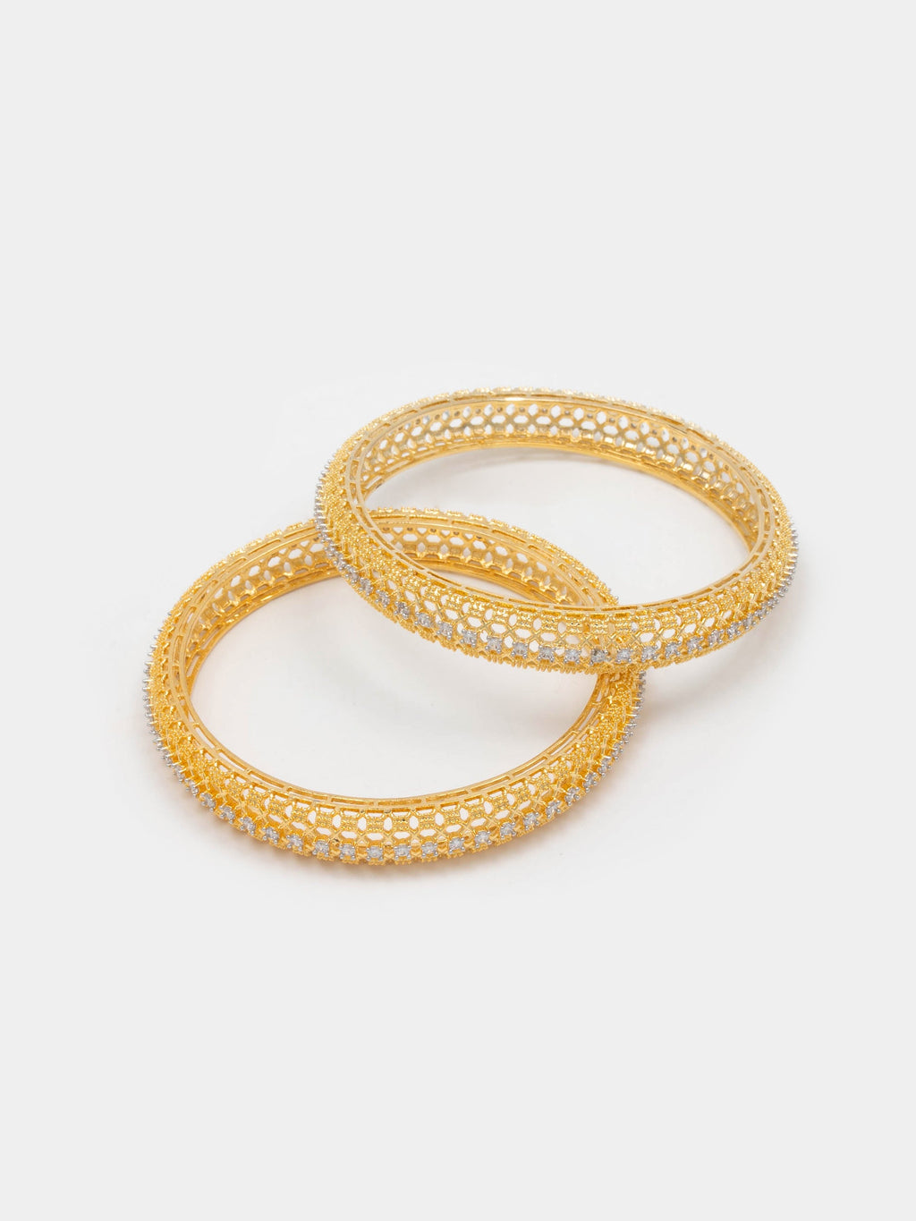 Gold & White Bangle Set