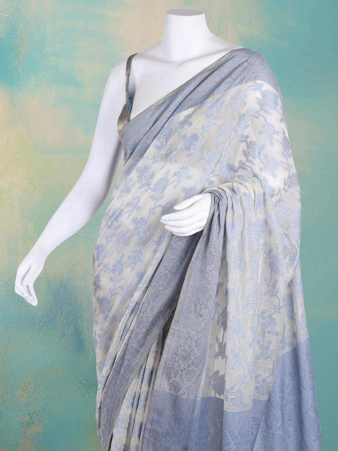 Resham Woven Design Cotton Saree
