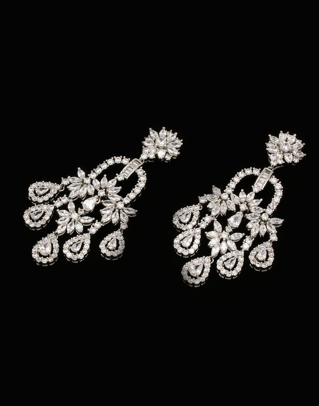 Gold Plated Earrings Embellished With Diamond Stone
