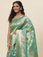 Floral Zari Jaal Handloom Woven Saree