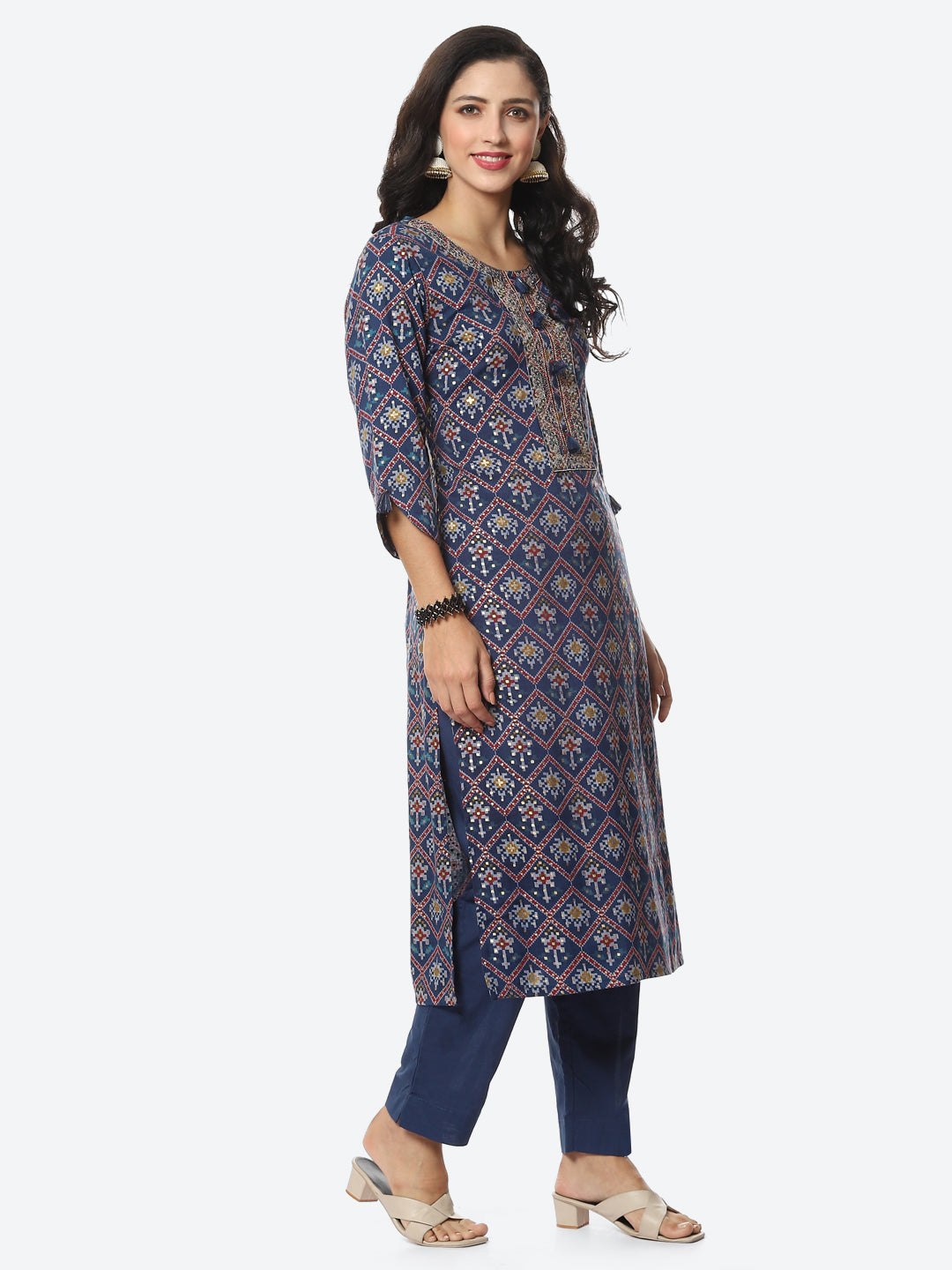 Printed Cotton Kurti With Pant