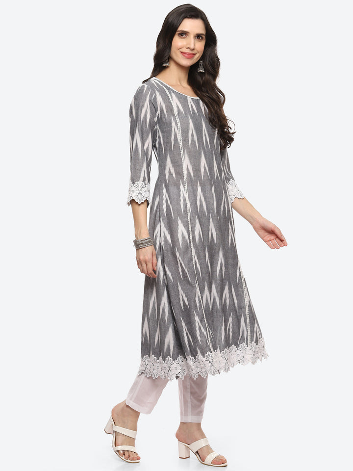 Printed Cotton Kurta With Pant