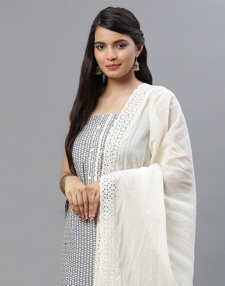 Printed Cotton Suit Piece With Dupatta