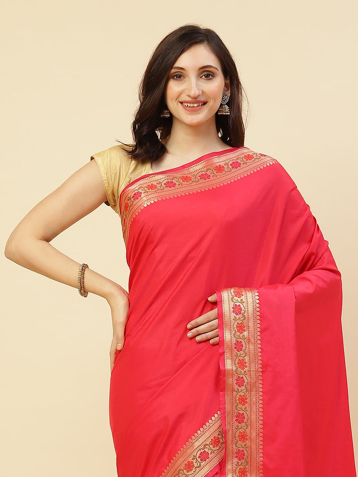 Resham Zari Border Cotton Woven Saree