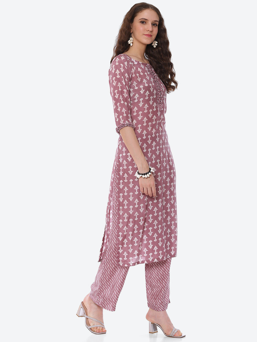 Printed Muslin Kurta With Pant