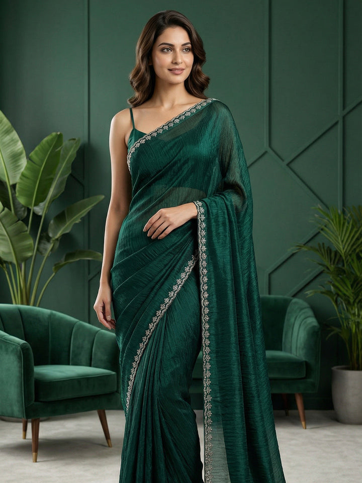 Embroidered Organza Saree