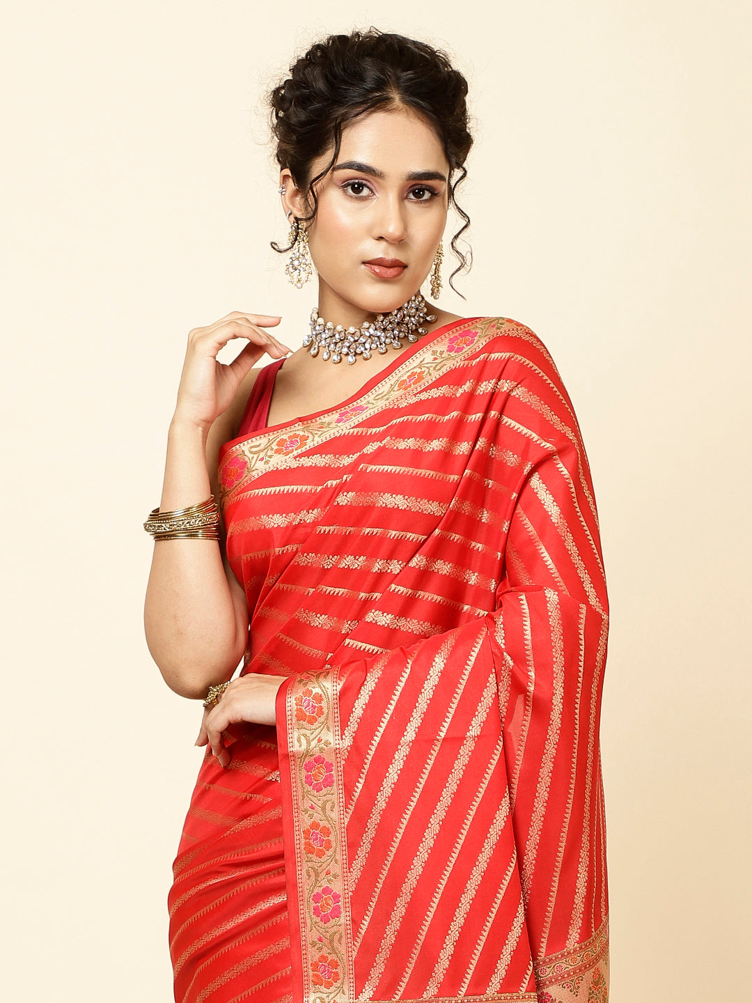 Zari Jaal Woven Cotton Saree