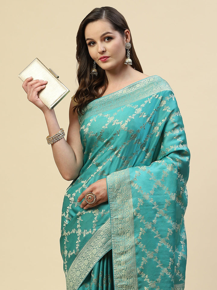 Zari Jaal Banarasi Woven Saree