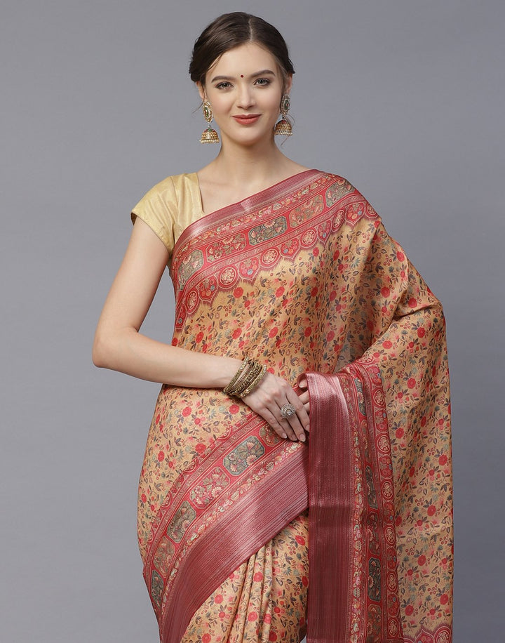 Digital Floral Printed Art Handloom Saree