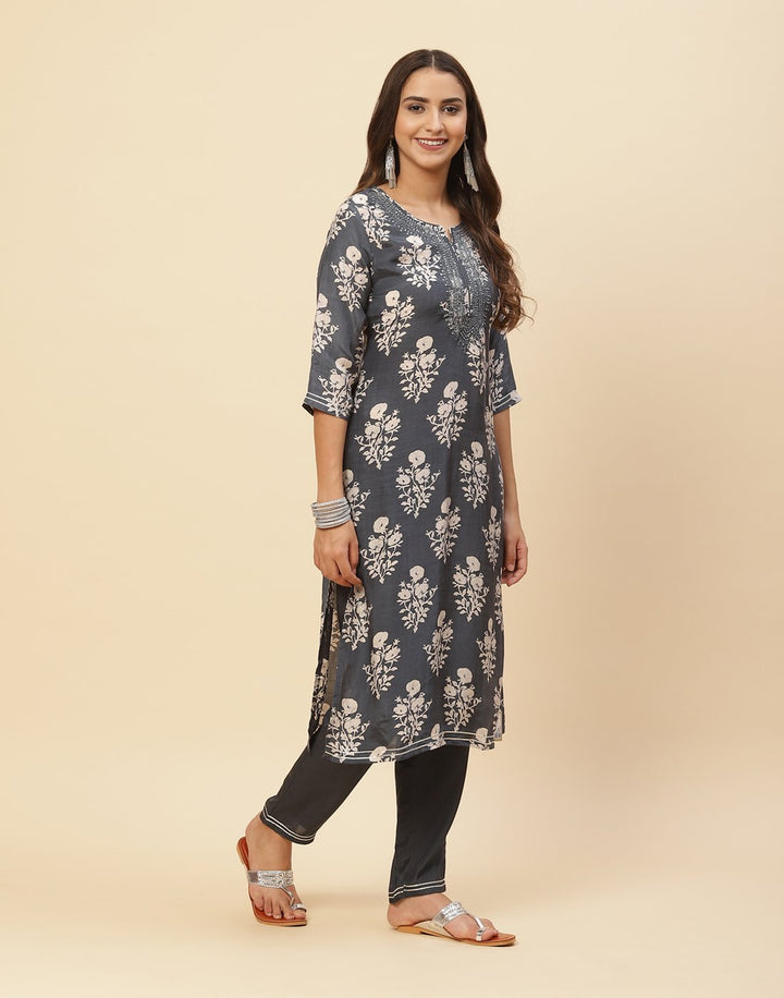 Printed Cotton Muslin Kurti With Pant