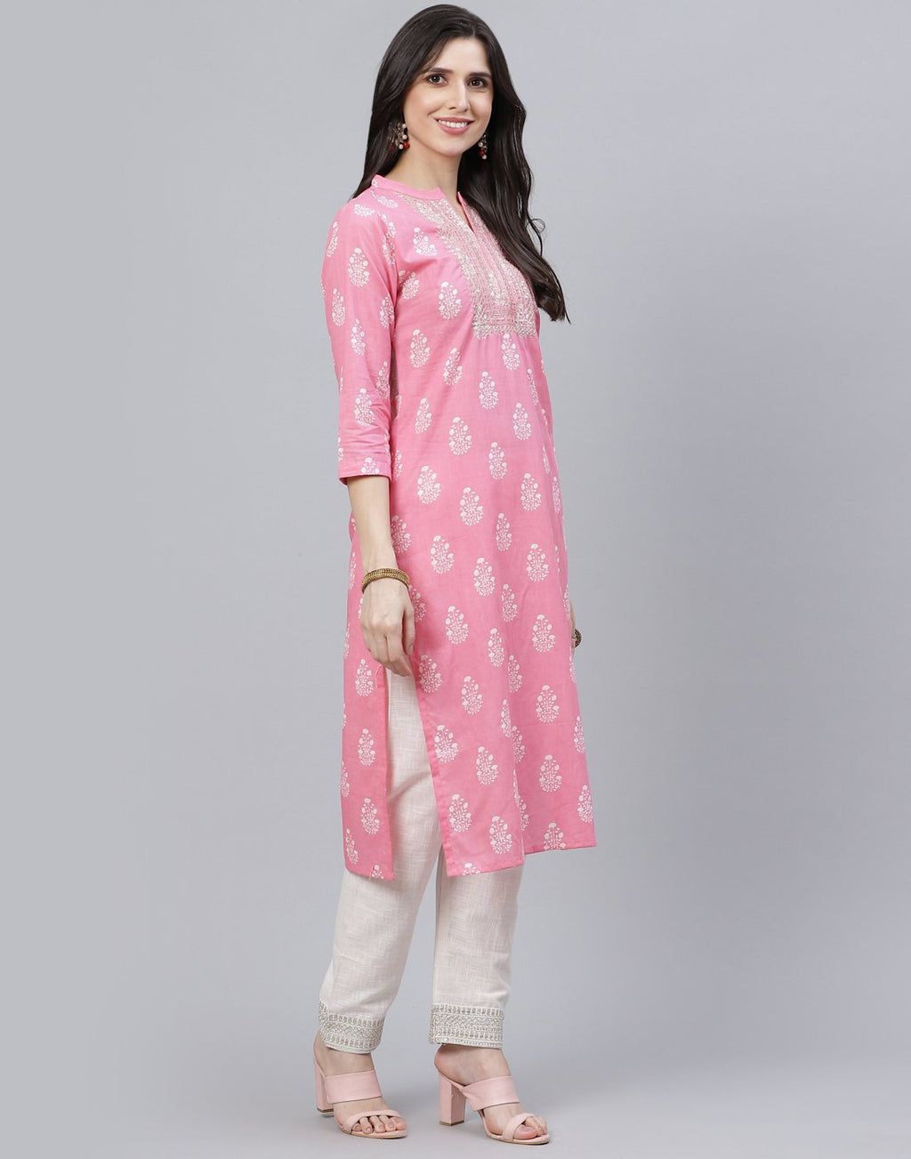 Printed Cotton Kurti Pant Set