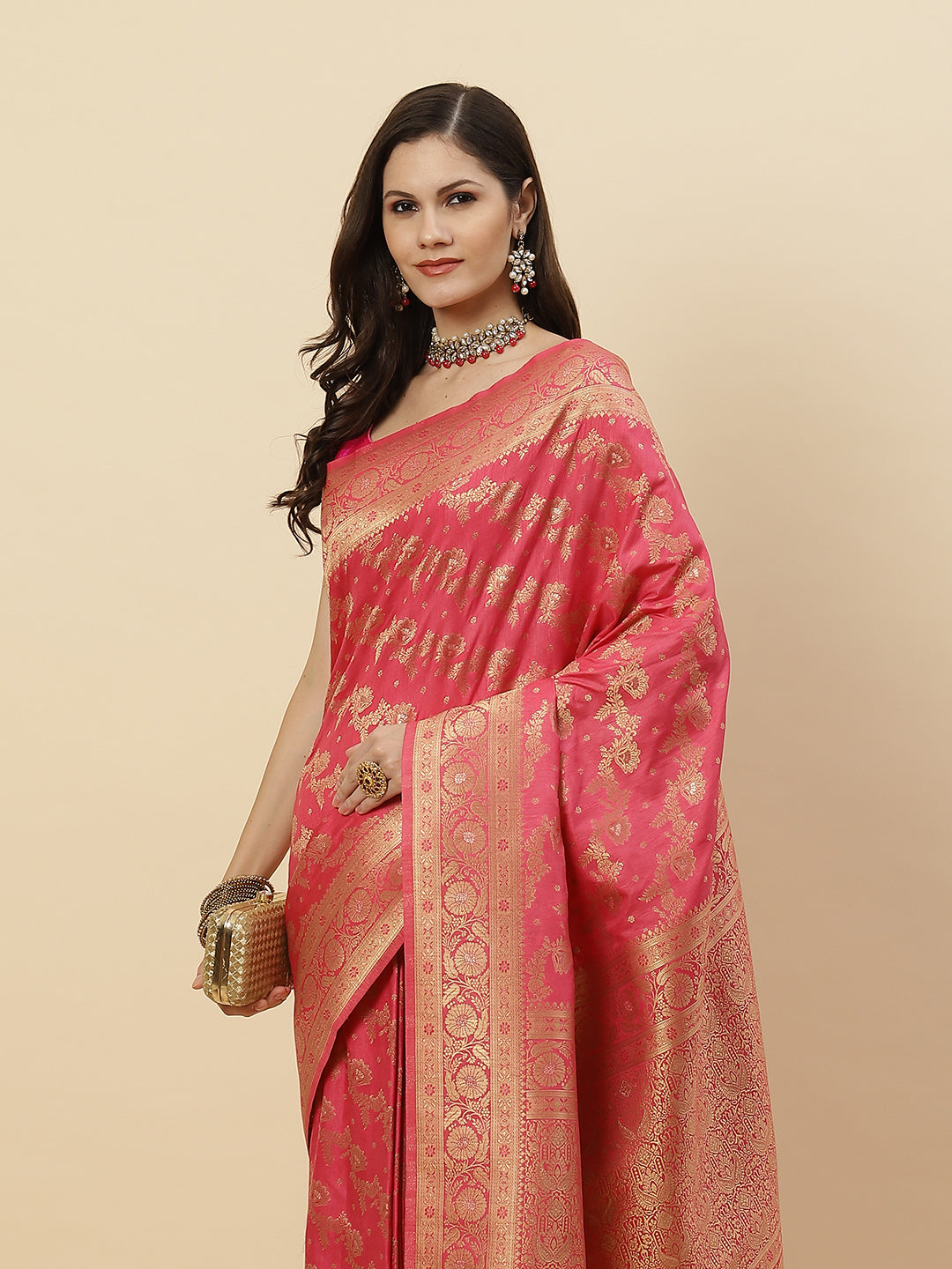 Zari Jaal Handloom Woven Saree