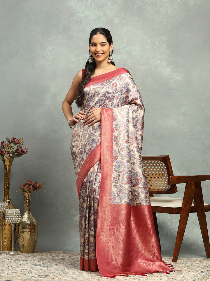 Digital Printed Art Silk Saree
