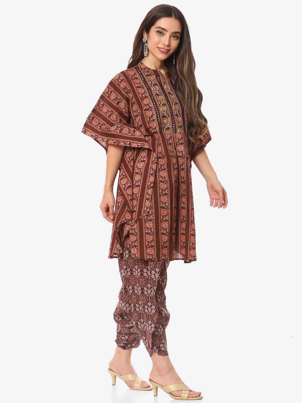 Printed Cotton Kurta With Dhoti