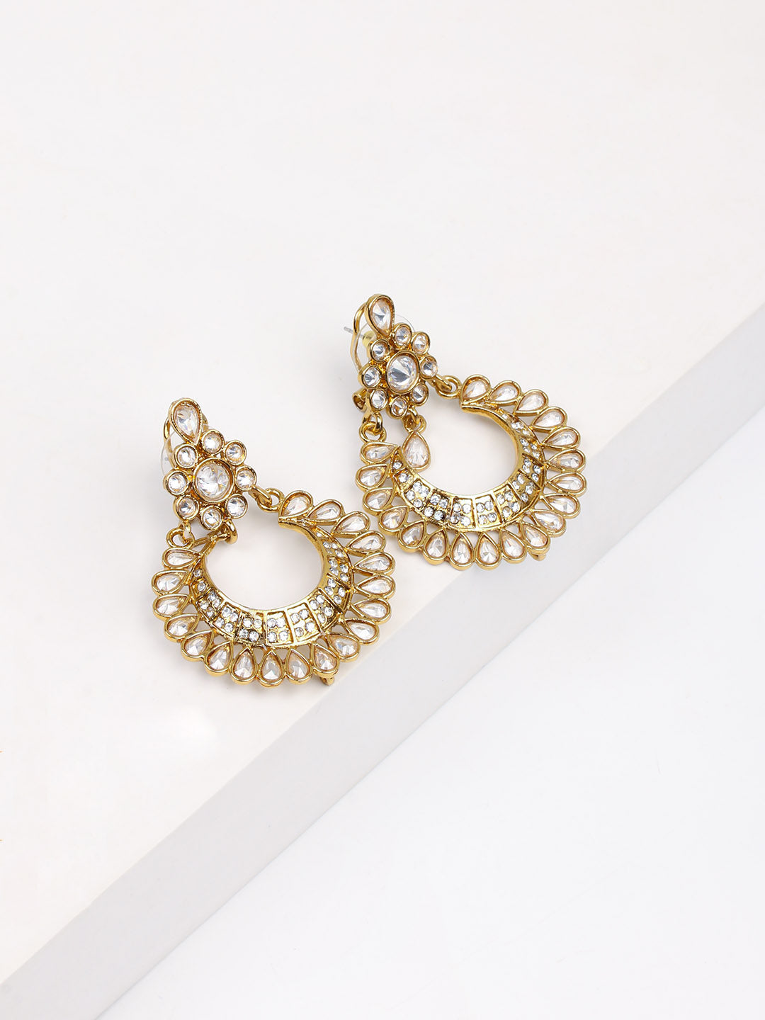 Golden Polki Drop &amp; Danglers Earrings