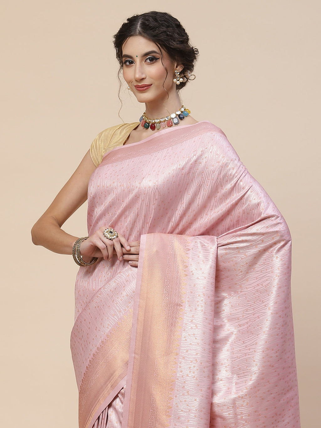 Zari Jaal Art Handloom Woven Saree