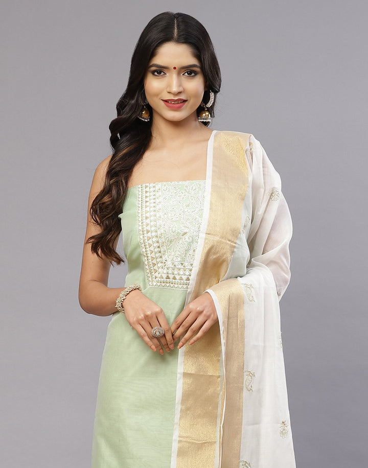 Chanderi Embroidered Suit Piece