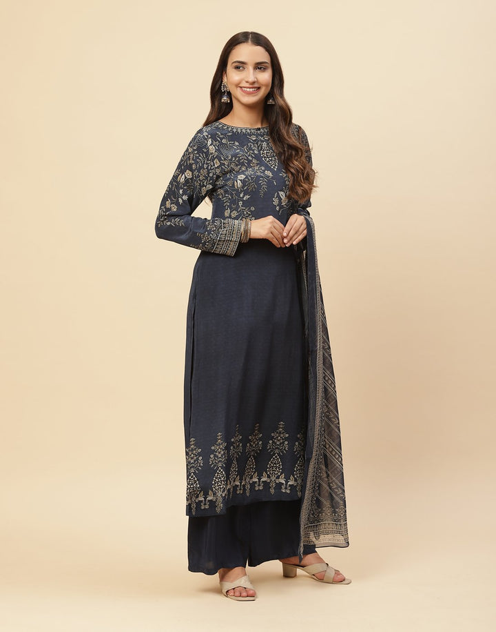 Digital Printed Crepe Salwar Kameez Stitched Suit With Georgette Dupatta