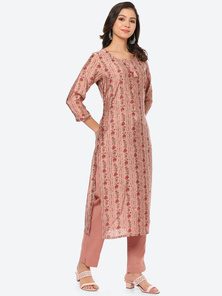 Printed Muslin Kurta With Pant