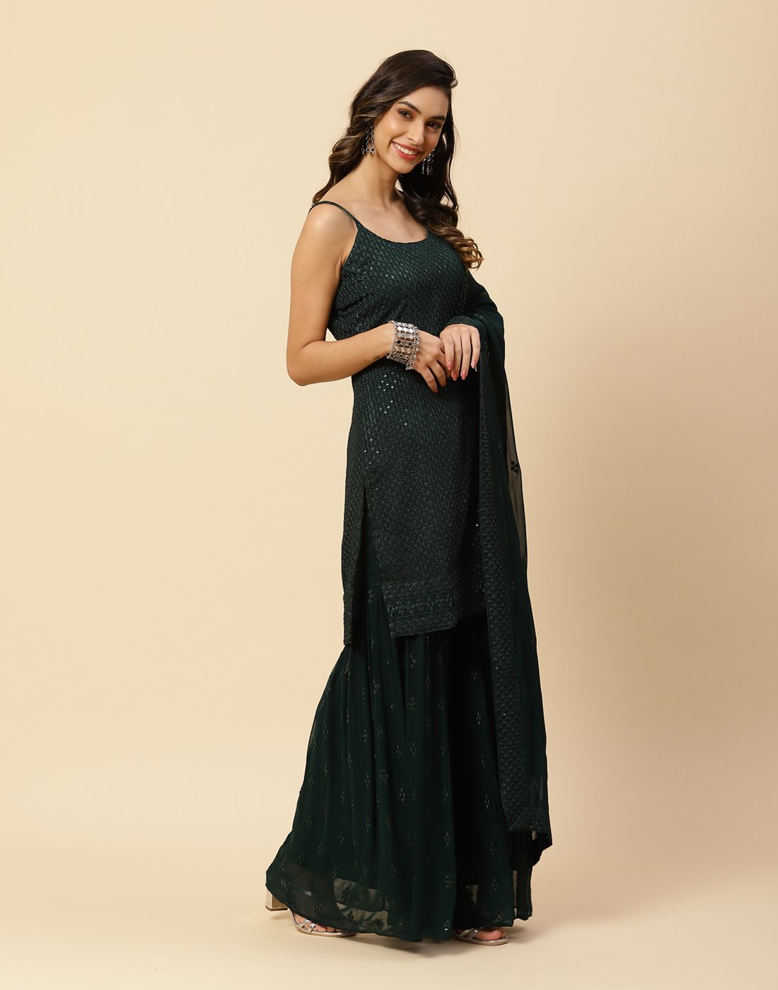 Embroidered Georgette Salwar Kameez Stitched Suit With Dupatta